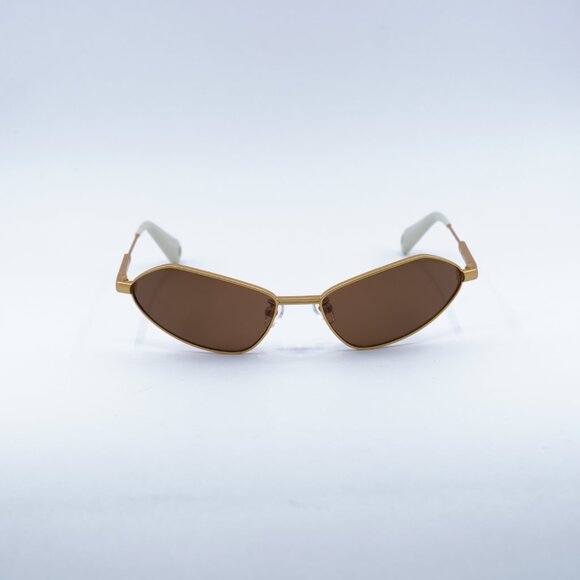 Jacquemus BAMBINO METAL JAC/68 C1 Sunglasses Gold Cat Eye Frame, Brown Lenses - Picture 3 of 13